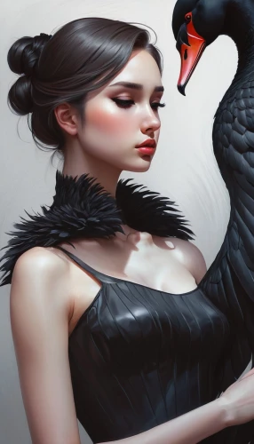 mourning swan,black swan,crow queen,black bird,black crow,corvidae,murder of crows,red beak,swan,in the mother's plumage,black raven,corvus,constellation swan,swan lake,3d crow,blackbirds,crows,ornithology,corvin,pecking,Conceptual Art,Fantasy,Fantasy 03