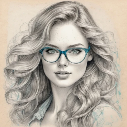 reading glasses,spectacles,eyeglasses,with glasses,silver framed glasses,eye glasses,glasses,fashion vector,lace round frames,color glasses,girl drawing,oval frame,girl portrait,illustrator,spectacle,eyeglass,specs,eyewear,optician,two glasses,Illustration,Black and White,Black and White 30