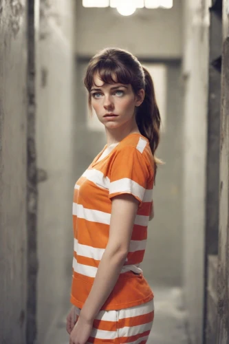 prisoner,horizontal stripes,portrait photography,child girl,girl in t-shirt,girl in a long,striped background,photos of children,girl in cloth,child portrait,pregnant girl,orange,girl in red dress,the girl in nightie,the little girl,a girl in a dress,little girl in pink dress,girl with cloth,photo session in torn clothes,girl in a historic way,Photography,Natural