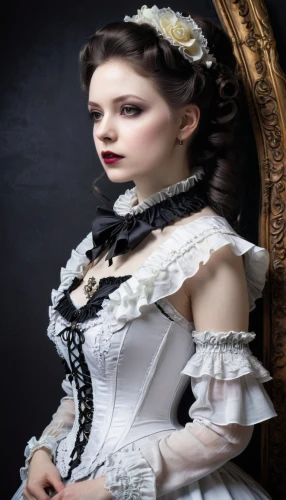 victorian lady,victorian style,victorian fashion,gothic portrait,the victorian era,gothic fashion,bridal clothing,victorian,maid,gothic woman,white lady,crinoline,white rose snow queen,bodice,overskirt,gothic dress,queen anne,female doll,queen of hearts,porcelain dolls,Conceptual Art,Fantasy,Fantasy 11