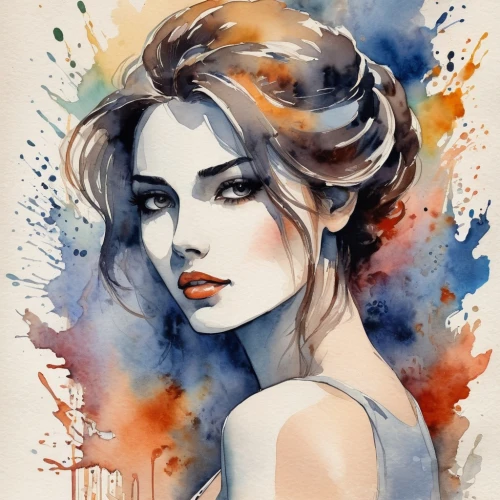 watercolor pin up,fashion illustration,watercolor painting,watercolor women accessory,watercolor paint,watercolor,watercolor blue,watercolor paint strokes,watercolor pencils,boho art,watercolors,watercolour,watercolor background,chignon,water colors,painted lady,water color,watercolor sketch,watercolor paris,ink painting,Illustration,Paper based,Paper Based 25