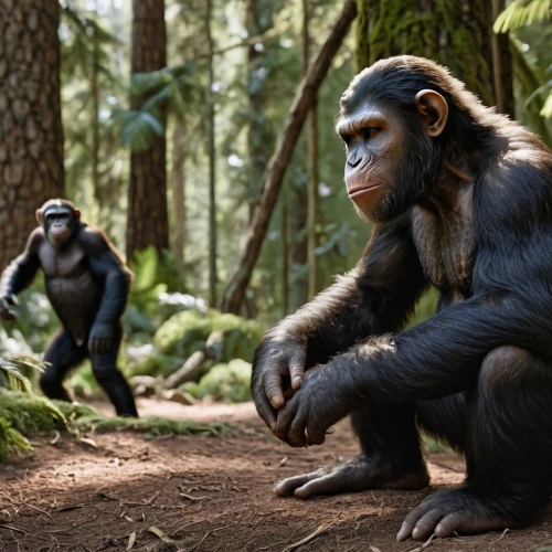great apes,common chimpanzee,primates,cercopithecus neglectus,the blood breast baboons,chimpanzee,primate,bonobo,ape,anthropomorphized animals,chimp,three monkeys,baboons,human evolution,monkeys band,monkey gang,neanderthals,kong,monkey family,silverback,Photography,General,Realistic