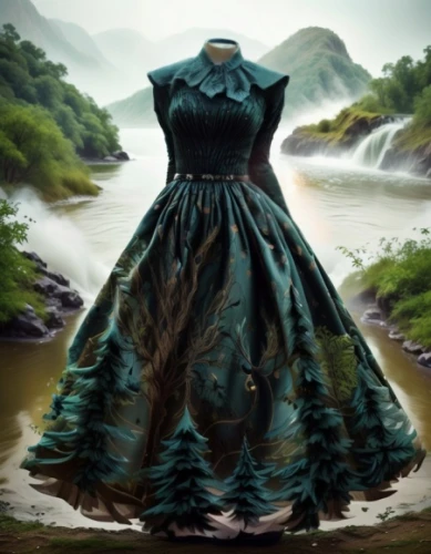 ball gown,overskirt,hoopskirt,gothic dress,evening dress,quinceanera dresses,celtic queen,girl on the river,fairy peacock,fantasy picture,quinceañera,girl in a long dress,the blonde in the river,a girl in a dress,rusalka,crinoline,country dress,vintage dress,celtic woman,fantasy art