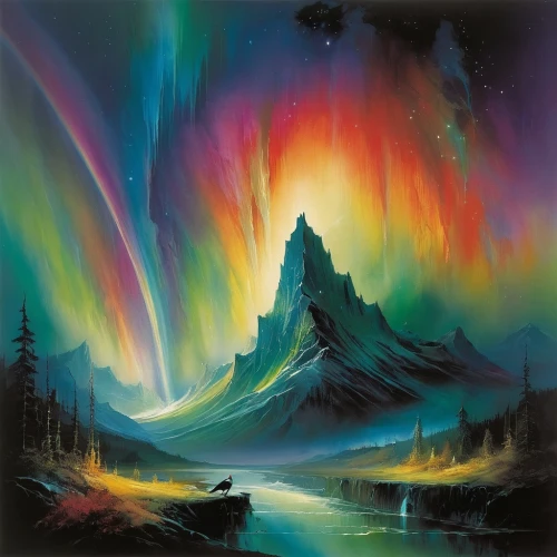 northen lights,norther lights,aurora borealis,auroras,the northern lights,rainbow waves,northern lights,northen light,nothern lights,aurora-falter,mists over prismatic,aurora colors,northern light,polar aurora,rainbow bridge,rainbow clouds,borealis,northernlight,rainbow background,aurora,Illustration,Realistic Fantasy,Realistic Fantasy 16