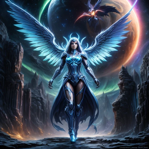 archangel,the archangel,dark angel,blue enchantress,angelology,heroic fantasy,angel wing,goddess of justice,fantasy art,angel of death,fantasy picture,uriel,angels of the apocalypse,fantasy woman,sorceress,angel wings,guardian angel,light bearer,angel,black angel