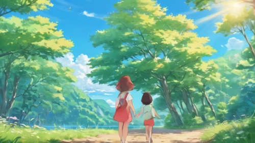 summer background,summer day,sakura background,forest background,forest walk,red summer,walk in a park,studio ghibli,background screen,spring background,springtime background,forest,wander,forest path,in the forest,girl with tree,japanese sakura background,forest of dreams,love background,stroll,Illustration,Japanese style,Japanese Style 01