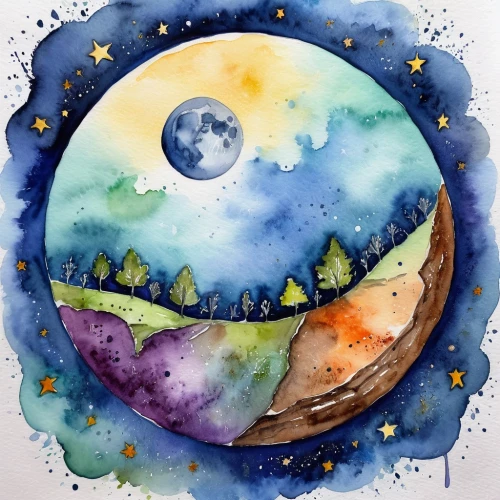 watercolor background,moon and star background,watercolor,jupiter moon,hanging moon,watercolor tea,watercolor painting,abstract watercolor,watercolor paint,watercolor frame,watercolors,watercolor sketch,watercolor blue,watercolor tree,moons,lunar landscape,moonrise,water color,moon night,stars and moon,Illustration,Paper based,Paper Based 24