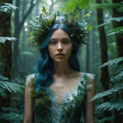 dryad,faerie,faery,elven forest,fairy queen,fairy forest,fae,blue enchantress,enchanted forest,girl in a wreath,fairy peacock,the enchantress,mystical portrait of a girl,elven,violet head elf,laurel wreath,forest of dreams,elven flower,forest clover,ballerina in the woods,Photography,Fashion Photography,Fashion Photography 25