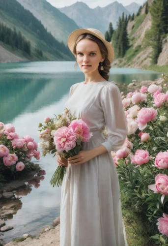 sound of music,maureen o'hara - female,daisy jazz isobel ridley,holding flowers,girl in flowers,grace kelly,flower girl,lilly of the valley,bridesmaid,idyllic,audrey hepburn,enchanting,hyacinth,digital compositing,girl picking flowers,rose png,audrey,heather-carnation,way of the roses,rose woodruff,Photography,Realistic