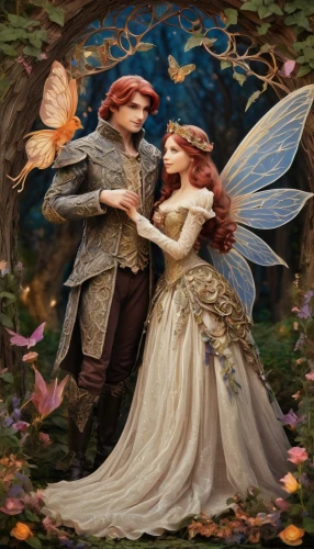 children's fairy tale,fairy tale,a fairy tale,faery,fairy tale character,fairytale characters,fairies,faerie,vintage fairies,fairy tales,fantasy picture,fairytale,fairytales,fairies aloft,fairy world,fae,wedding couple,fantasy art,young couple,3d fantasy,Illustration,Realistic Fantasy,Realistic Fantasy 02