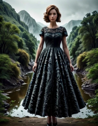 vanity fair,hoopskirt,katniss,celtic queen,digital compositing,enchanting,the enchantress,gothic dress,girl in a long dress,a girl in a dress,vogue,ball gown,sound of music,hollywood actress,mother nature,fairy queen,swath,enchanted,girl on the river,wonderland