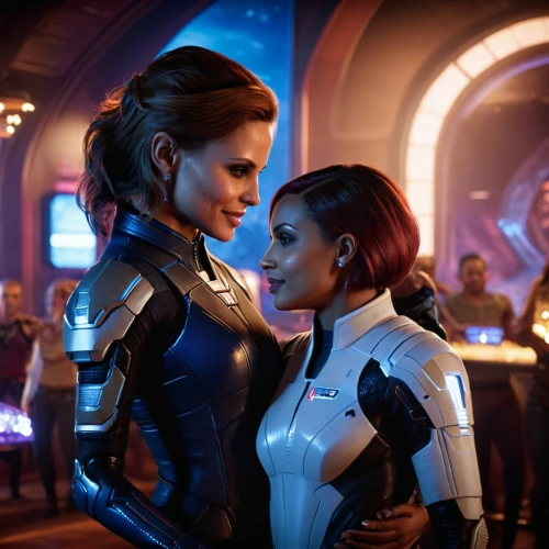 community connection,symetra,girlfriends,andromeda,mother and daughter,valerian,married couple,passengers,nova,mom and daughter,into each other,cg artwork,the hands embrace,smooch,companion,supporting one another,ship releases,hypersexuality,shepard,embrace,Photography,General,Cinematic