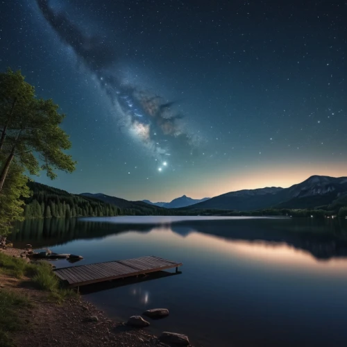 the milky way,astronomy,milky way,milkyway,heaven lake,the night sky,night image,starry sky,trillium lake,starfield,perseid,beautiful lake,the universe,astrophotography,starry night,night sky,celestial phenomenon,nightsky,nightscape,starnberger lake,Photography,General,Realistic