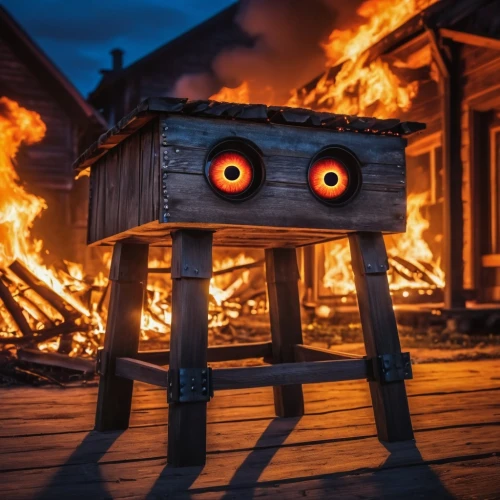 burning house,sweden fire,fire eyes,door to hell,burned pier,wood-burning stove,parookaville,home destruction,fire pit,burning man,wood doghouse,firepit,fire artist,children's stove,burned down,feuerzangenbowle,burned mount,wood stove,the house is on fire,wooden birdhouse,Photography,General,Realistic