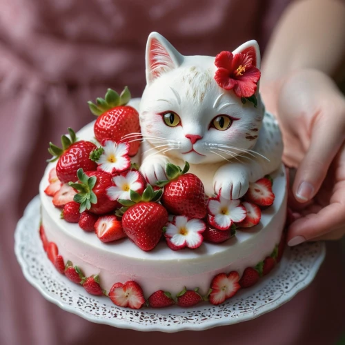 strawberries cake,strawberrycake,sweetheart cake,bowl cake,little cake,torte,cake decorating,strawberry tart,strawberry dessert,a cake,cherrycake,strawberry pie,birthday cake,fondant,cassata,tea party cat,petit gâteau,caterer,red cake,cute cat,Photography,General,Natural