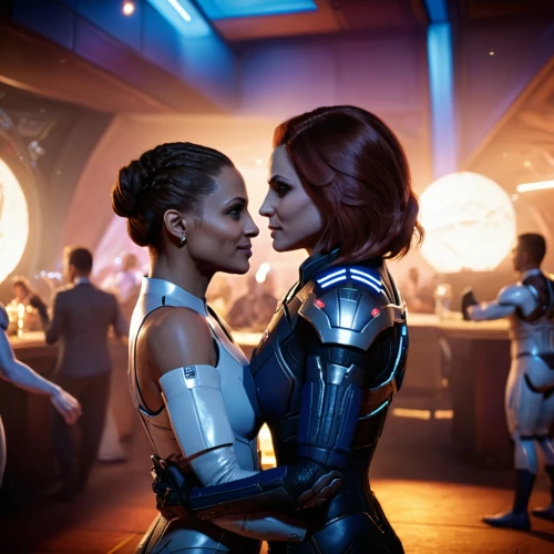 valerian,symetra,passengers,forbidden love,sci fi,girlfriends,community connection,science fiction,sci-fi,sci - fi,scifi,science-fiction,girl kiss,andromeda,star ship,visual effect lighting,first kiss,smooch,latex clothing,gladiators,Photography,General,Cinematic
