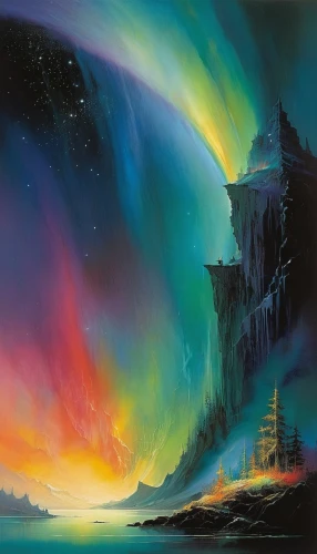 aurora borealis,auroras,aurora australis,northen lights,the northern lights,northen light,aurora,aurora-falter,norther lights,polar aurora,borealis,fantasy landscape,aurora polar,space art,northernlight,northern lights,northern light,fantasy picture,aurora colors,southern aurora,Illustration,Realistic Fantasy,Realistic Fantasy 16