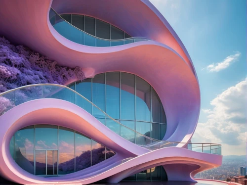 futuristic architecture,futuristic art museum,helix,colorful spiral,sky space concept,sinuous,hotel barcelona city and coast,spiral staircase,winding staircase,spiralling,futuristic landscape,winding steps,modern architecture,dna helix,spiral,spirals,hotel w barcelona,spiral stairs,guggenheim museum,sky apartment,Photography,General,Fantasy