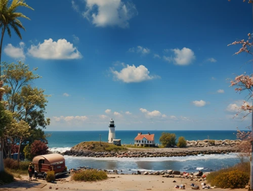 seaside resort,seaside country,beach landscape,laguna beach,lighthouse,coastal landscape,santa cruz,santa barbara,petit minou lighthouse,coastline,margarita island,dream beach,electric lighthouse,paradise beach,seaside view,lover's beach,caribbean beach,popeye village,beach scenery,delight island,Photography,General,Cinematic