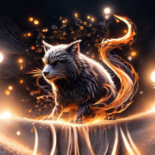 nine-tailed,howling wolf,gryphon,howl,constellation wolf,werewolf,kitsune,flame spirit,firethorn,firestar,norwegian forest cat,fantasy art,shamanic,breed cat,cat warrior,griffin,werewolves,siberian cat,cat vector,albus