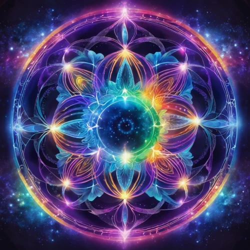 cosmic flower,sacred geometry,mandala,chakra square,chakra,mandala flower,kaleidoscope art,crown chakra,flower of life,kaleidoscope,crown chakra flower,mandala framework,chakras,earth chakra,metatron's cube,heart chakra,kaleidoscopic,mandala art,mandalas,mantra om,Illustration,Realistic Fantasy,Realistic Fantasy 20