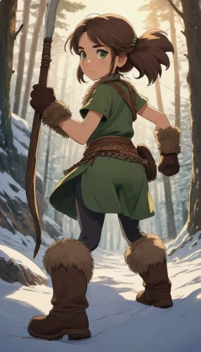 robin hood,dipper,chara,adventurer,mountain guide,wood elf,wander,croft,pines,fae,mowgli,game illustration,mountaineer,mulan,lara,hiker,forest clover,forest workers,determination,elf,Illustration,American Style,American Style 08