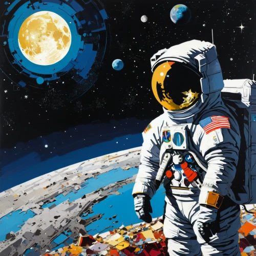 space art,spacewalks,astronautics,spacewalk,moon landing,astronaut,space walk,astronauts,spacesuit,spacefill,sci fiction illustration,moon walk,lunar landscape,cosmonautics day,lunar,cosmonaut,spaceman,buzz aldrin,moon phase,space-suit,Conceptual Art,Oil color,Oil Color 07