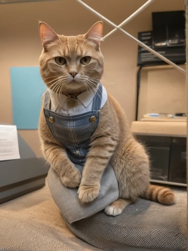 to sit,puss in boots,sweater vest,napoleon cat,cat furniture,cat bed,shelter cat,cat image,meditating,office chair,cat crawling out of purse,cat-ketch,office worker,cat warrior,seat cushion,cat resting,zen master,cute cat,funny cat,cartoon cat,Photography,General,Fantasy