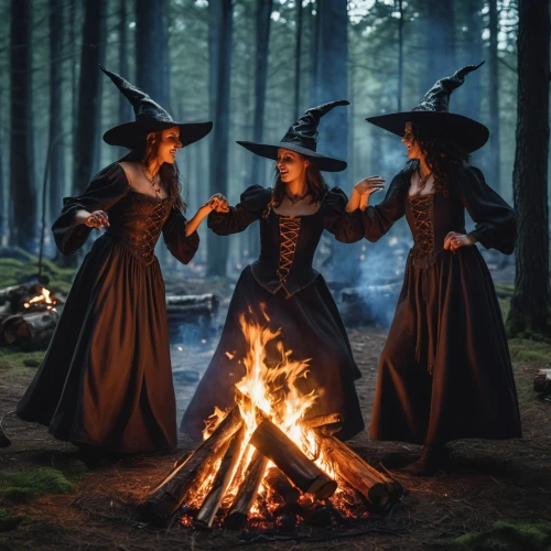celebration of witches,witches,witches' hats,witches pentagram,campfire,the witch,the night of kupala,witch's hat,campfires,witch house,pilgrims,dance of death,fire dance,danse macabre,witches legs,witches hat,witch ban,witch hat,witch broom,costume festival,Photography,General,Realistic