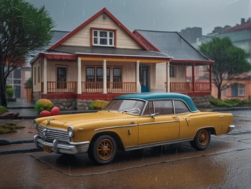 volvo amazon,rainy day,aronde,1955 montclair,3d car model,rainy,w112,lotus cortina,volvo 66,opel record p1,retro car,studebaker champion,retro automobile,retro vehicle,yellow car,mercedes benz 190 sl,studebaker lark,vintage car,ketchikan,chrysler windsor,Photography,General,Natural