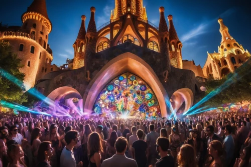 tomorrowland,cinderella's castle,sagrada familia,neon carnival brasil,music festival,shanghai disney,disney world,the festival of colors,fairy tale castle,fantasy world,3d fantasy,disney land,walt disney world,fantasy city,fairy world,cinderella castle,fairytale castle,the disneyland resort,festival,haunted cathedral,Photography,Artistic Photography,Artistic Photography 04