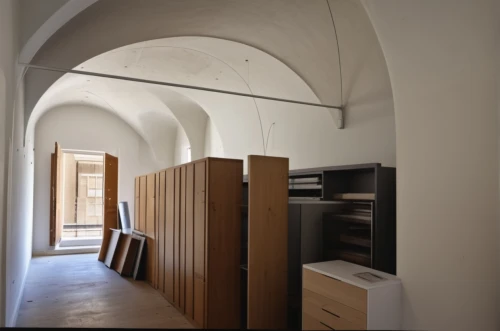 vaulted ceiling,vaulted cellar,cabinetry,concrete ceiling,kitchen interior,kitchen design,dark cabinetry,cabinets,structural plaster,archidaily,romanesque,laundry room,pantry,hallway space,kitchenette,dormitory,house hevelius,chiffonier,under-cabinet lighting,study room,Photography,General,Realistic