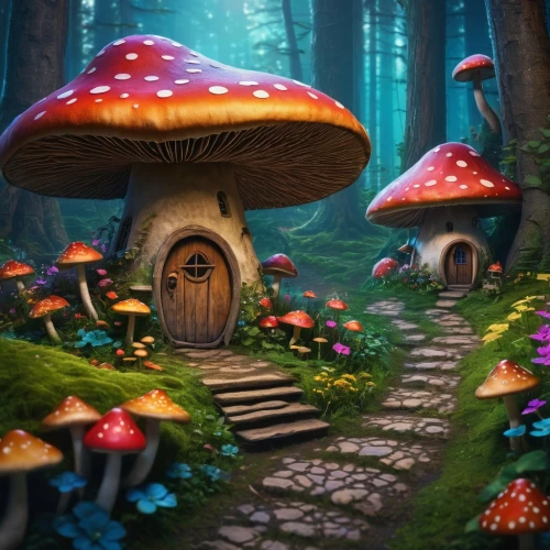 mushroom landscape,fairy village,fairy forest,mushroom island,fairytale forest,toadstools,forest mushrooms,fairy house,forest mushroom,fairy world,alice in wonderland,mushrooms,enchanted forest,cartoon forest,scandia gnomes,forest floor,club mushroom,elven forest,toadstool,medicinal mushroom,Photography,General,Fantasy