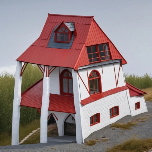 children's playhouse,wooden birdhouse,miniature house,lifeguard tower,bird house,dog house,birdhouse,model house,dovecote,pigeon house,crooked house,syringe house,wood doghouse,3d model,stilt house,red lighthouse,beach hut,danish house,wooden church,3d rendering,Photography,General,Realistic