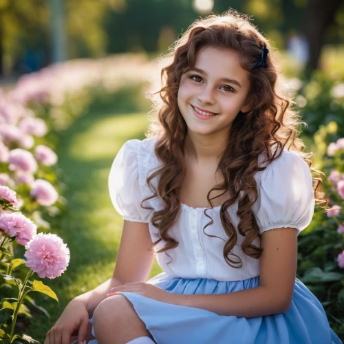 beautiful girl with flowers,girl in flowers,relaxed young girl,princess sofia,girl in the garden,portrait photography,a girl's smile,beautiful young woman,children's photo shoot,girl portrait,girl picking flowers,social,romantic portrait,portrait of a girl,girl wearing hat,eglantine,country dress,quinceañera,cinderella,little girl in pink dress,Photography,General,Realistic