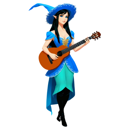 art bard,guitar,bard,blue enchantress,guitar player,balalaika,musician,my clipart,fairy tale character,rockabella,playing the guitar,concert guitar,ukulele,classical guitar,violin woman,guitarist,vector image,music fantasy,blue background,acoustic guitar