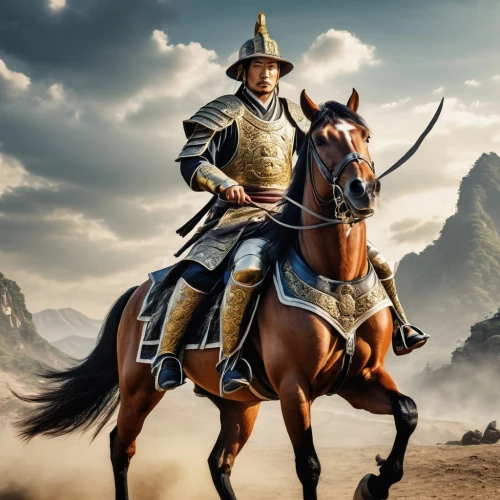 yi sun sin,genghis khan,shuanghuan noble,cavalry,bactrian,cuirass,equestrian helmet,pickelhaube,mitsubishi chariot,king caudata,massively multiplayer online role-playing game,rome 2,don quixote,emperor wilhelm i,roman soldier,digital compositing,sultan,horse herder,man and horses,king arthur,Photography,General,Realistic