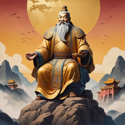 confucius,yi sun sin,shuanghuan noble,xing yi quan,shaolin kung fu,monk,chinese background,oriental painting,zui quan,qi-gong,giant buddha of tian tan,chinese art,genghis khan,xi'an,golden buddha,inner mongolia,bodhisattva,mongolian,golden dragon,sun god,Photography,General,Cinematic