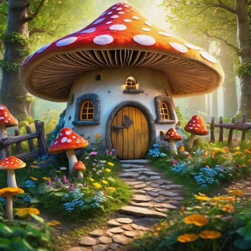 mushroom landscape,fairy house,fairy village,mushroom island,toadstools,toadstool,fairy forest,forest mushroom,fairy door,club mushroom,house in the forest,alice in wonderland,lingzhi mushroom,umbrella mushrooms,dandelion hall,fairy world,fairytale forest,mushrooms,mushroom type,forest mushrooms,Photography,General,Fantasy