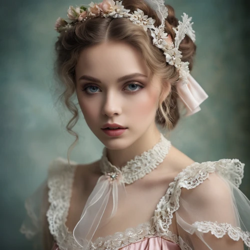 victorian lady,romantic portrait,victorian style,bridal clothing,bridal jewelry,vintage female portrait,bridal accessory,romantic look,vintage woman,beautiful bonnet,vintage girl,mystical portrait of a girl,bridal dress,young woman,portrait of a girl,porcelain doll,bridal,victorian fashion,bodice,cinderella,Photography,General,Realistic