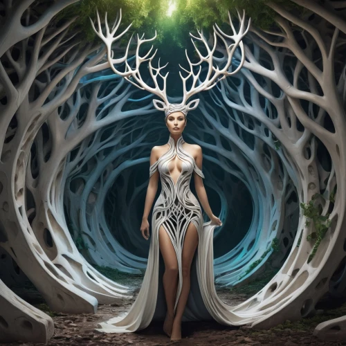 dryad,the enchantress,fantasy art,celtic tree,faerie,elven,celtic queen,fantasy picture,priestess,sorceress,mother earth,fantasy woman,fantasy portrait,tree of life,shamanic,elven forest,druid,tree crown,faery,mother nature,Conceptual Art,Sci-Fi,Sci-Fi 24