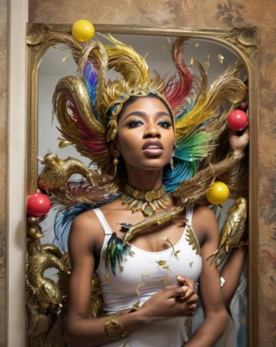 african woman,nigeria woman,brazil carnival,cleopatra,artificial hair integrations,feather headdress,african culture,adornments,tiana,african american woman,beautiful african american women,african art,headpiece,fantasy woman,prosperity and abundance,maria bayo,cameroon,mystical portrait of a girl,art model,oriental princess