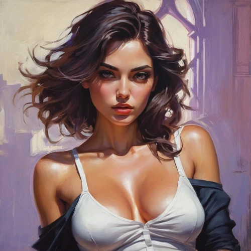 young woman,romantic portrait,girl portrait,oil painting,sexy woman,oil painting on canvas,italian painter,woman portrait,fantasy portrait,girl in cloth,femme fatale,fantasy art,female beauty,portrait of a girl,mystical portrait of a girl,art painting,unknown,la violetta,girl with cloth,asian woman,Conceptual Art,Fantasy,Fantasy 15