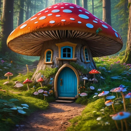 mushroom landscape,mushroom island,fairy door,fairy house,forest mushroom,fairy village,toadstools,toadstool,club mushroom,mushroom type,house in the forest,mushroom hat,fairy forest,mushroom,mushrooms,dandelion hall,blue mushroom,alice in wonderland,lingzhi mushroom,fairy world,Photography,General,Fantasy