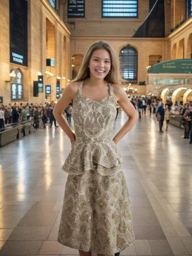 grand central terminal,grand central station,a girl in a dress,quinceañera,the girl at the station,girl in a long dress,quinceanera dresses,hoopskirt,girl in a historic way,ballerina,little girl dresses,social,polka dot dress,nice dress,wedding dress train,vintage dress,girl in white dress,fashionista,ballerina girl,floral dress,Female,South Africans,Curtained Hair,Mature,XS,Trusting,Peplum Dress,Indoor,Grand Central Station