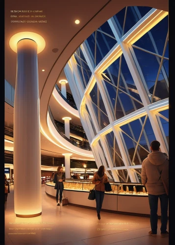 daylighting,futuristic architecture,hudson yards,futuristic art museum,sky space concept,cd cover,revolving light,archidaily,kirrarchitecture,3d rendering,musical dome,oval forum,hall of nations,honeycomb structure,ambient lights,dulles,jewelry（architecture）,transport hub,oculus,ceiling construction,Photography,General,Realistic