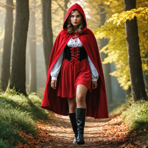red riding hood,little red riding hood,scarlet witch,red coat,red cape,queen of hearts,red tunic,fantasy woman,red super hero,caped,super heroine,cavalier,velvet elke,red shoes,fairy tale character,wonderwoman,super woman,celebration cape,man in red dress,lady in red,Photography,General,Realistic