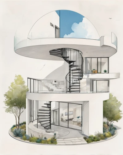 circular staircase,modern architecture,modern house,winding staircase,architect plan,house drawing,archidaily,spiral staircase,spiral stairs,mid century house,smart house,futuristic architecture,two story house,cubic house,sky apartment,arhitecture,smart home,dunes house,kirrarchitecture,house shape,Unique,Design,Infographics