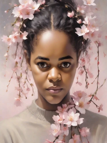 digital painting,girl in flowers,the cherry blossoms,cherry blossoms,blossoming,blossoms,world digital painting,digital art,kahila garland-lily,linden blossom,fantasy portrait,cherry blossom,blossom,tiana,mystical portrait of a girl,spring blossom,sakura blossom,digital artwork,spring blossoms,cold cherry blossoms,Photography,Cinematic