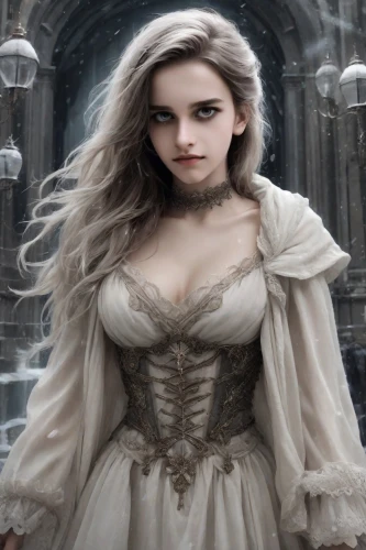 white rose snow queen,the snow queen,vampire woman,fairy tale character,gothic portrait,fantasy picture,fantasy woman,gothic woman,vampire lady,fantasy portrait,ice queen,pale,white lady,fae,dead bride,the enchantress,ice princess,celtic queen,fairytale characters,elven,Photography,Realistic